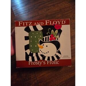 Fitz + Floyd Frosty Frolic Canape Plate Christmas Holiday Snowman 2010